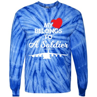 My Heart Belongs To A Soldier Memorial Day 2018 Gift Meaningful Gift Tie-Dye Long Sleeve Shirt