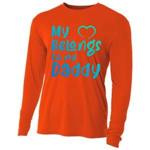 My Heart Belongs To My Daddy Great Gift Cooling Performance Long Sleeve Crew