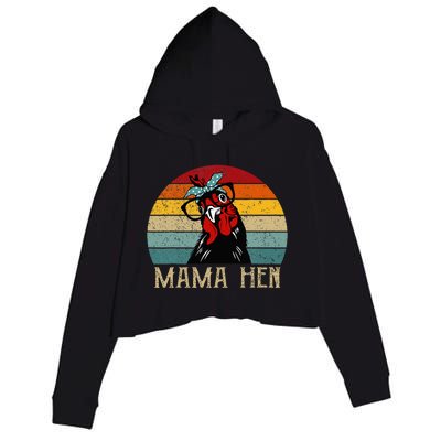 Mama Hen Bandana Headband Glasses Crop Fleece Hoodie