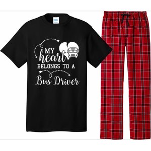 My Heart Belongs To A Bus Driver Funny Bus Driving Gift Pajama Set