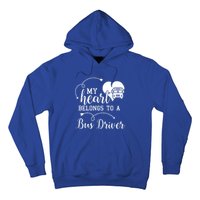 My Heart Belongs To A Bus Driver Funny Bus Driving Gift Hoodie