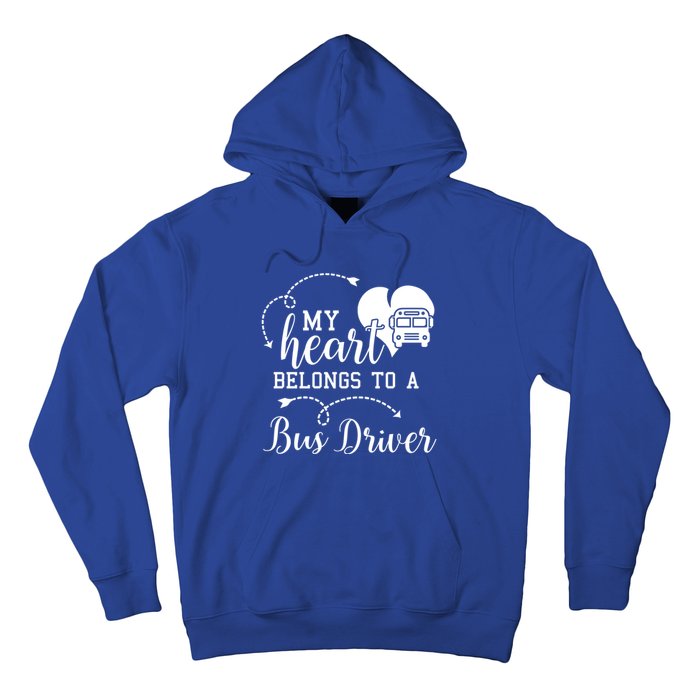 My Heart Belongs To A Bus Driver Funny Bus Driving Gift Hoodie