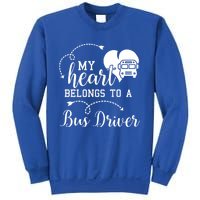 My Heart Belongs To A Bus Driver Funny Bus Driving Gift Sweatshirt