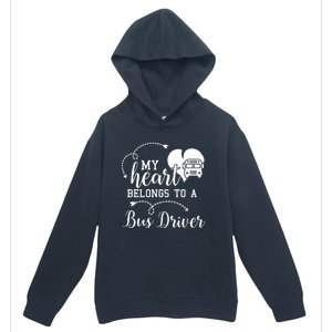 My Heart Belongs To A Bus Driver Funny Bus Driving Gift Urban Pullover Hoodie