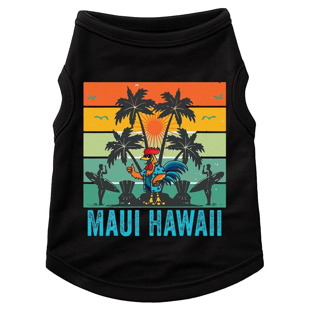 Maui Hawaii Beach Coconut Rooster Doggie Tank