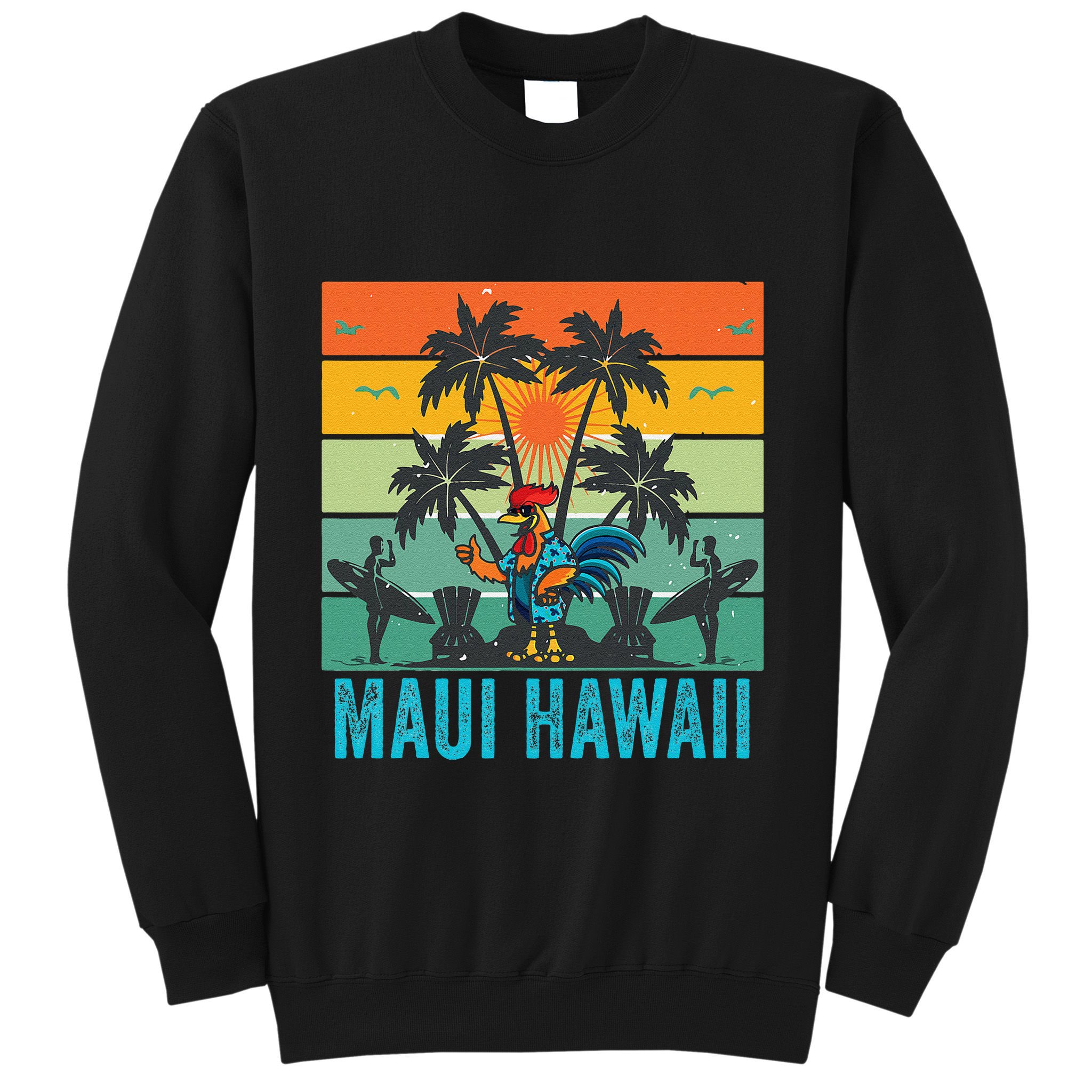 Maui Hawaii Beach Coconut Rooster Sweatshirt