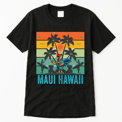 Maui Hawaii Beach Coconut Rooster Tall T-Shirt