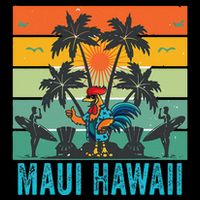 Maui Hawaii Beach Coconut Rooster City Backpack