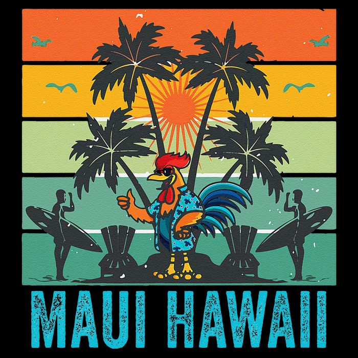 Maui Hawaii Beach Coconut Rooster City Backpack