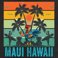 Maui Hawaii Beach Coconut Rooster Adult Drive Performance Visor
