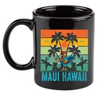 Maui Hawaii Beach Coconut Rooster 11oz C Handle Ceramic Mug