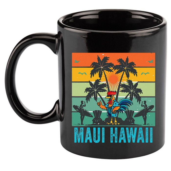 Maui Hawaii Beach Coconut Rooster 11oz C Handle Ceramic Mug