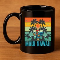 Maui Hawaii Beach Coconut Rooster 11oz C Handle Ceramic Mug
