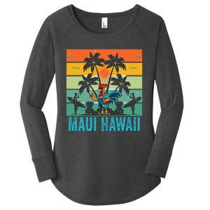 Maui Hawaii Beach Coconut Rooster Women's Perfect Tri Tunic Long Sleeve Shirt