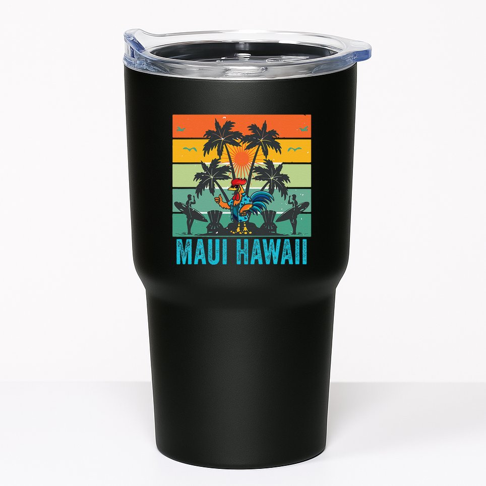 Maui Hawaii Beach Coconut Rooster Tumbler