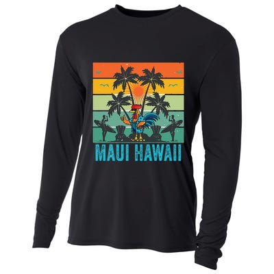 Maui Hawaii Beach Coconut Rooster Cooling Performance Long Sleeve Crew