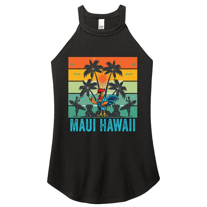 Maui Hawaii Beach Coconut Rooster Women's Perfect Tri Rocker Tank