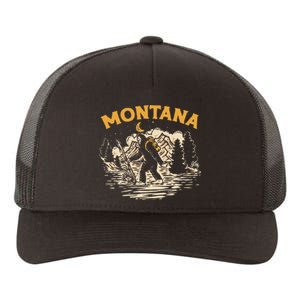 Montana Hiking Bigfoot Nighttime Stroll Mountains & Stars Yupoong Adult 5-Panel Trucker Hat