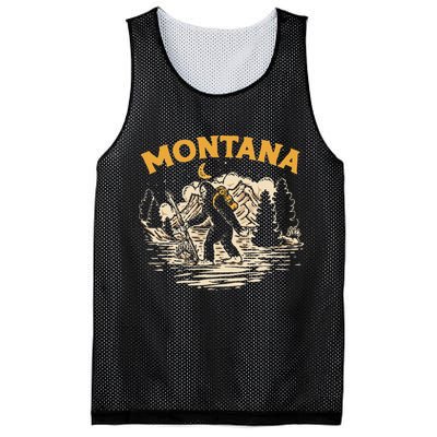 Montana Hiking Bigfoot Nighttime Stroll Mountains & Stars Mesh Reversible Basketball Jersey Tank