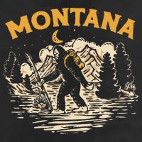 Montana Hiking Bigfoot Nighttime Stroll Mountains & Stars Hat