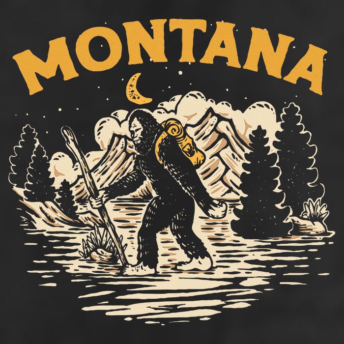 Montana Hiking Bigfoot Nighttime Stroll Mountains & Stars Hat