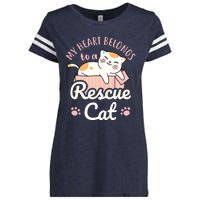 My Heart Belongs To A Rescue Cat Animal Rescuer Adopt Pets Enza Ladies Jersey Football T-Shirt