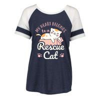 My Heart Belongs To A Rescue Cat Animal Rescuer Adopt Pets Enza Ladies Jersey Colorblock Tee