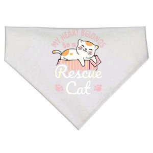 My Heart Belongs To A Rescue Cat Animal Rescuer Adopt Pets USA-Made Doggie Bandana