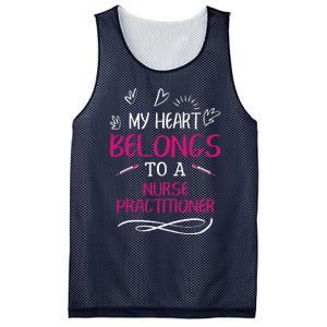 My Heart Belongs To A Nurse Practitioner Valentine Day Gift Mesh Reversible Basketball Jersey Tank