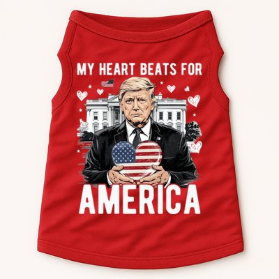 My Heart Beats For America Trump Valentines Day Doggie Tank
