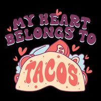 My Heart Belongs To Tacos Stripe Pom Pom Beanie