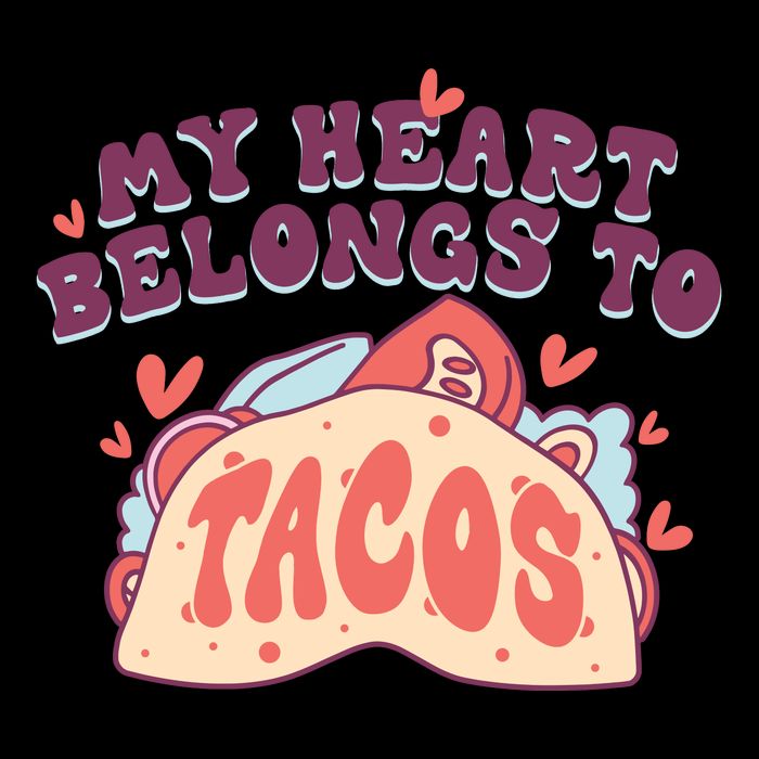 My Heart Belongs To Tacos Stripe Pom Pom Beanie