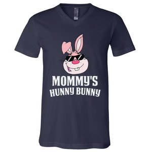 Mommy's Hunny Bunny Easter Cool Bunny Rabbit V-Neck T-Shirt