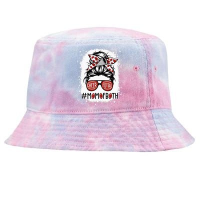 Messy Hair Bun Cheer Football Cheerleading Mom Of Both Tie-Dyed Bucket Hat