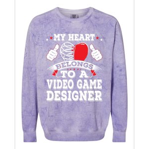 My Heart Belongs To A Video Game Designer Valentines Day Gift Colorblast Crewneck Sweatshirt