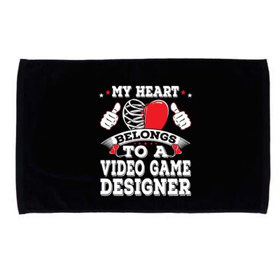 My Heart Belongs To A Video Game Designer Valentines Day Gift Microfiber Hand Towel