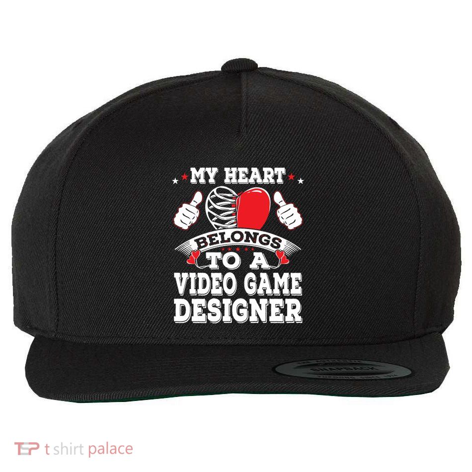 My Heart Belongs To A Video Game Designer Valentines Day Gift Wool Snapback Cap