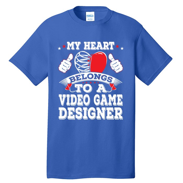 My Heart Belongs To A Video Game Designer Valentines Day Gift Tall T-Shirt