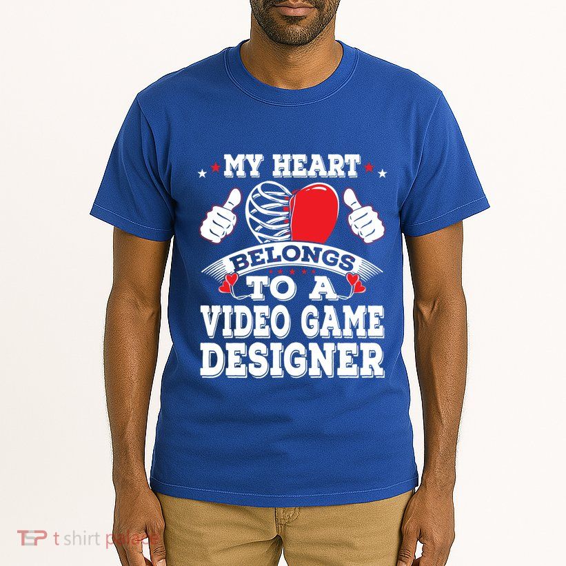 My Heart Belongs To A Video Game Designer Valentines Day Gift Tall T-Shirt