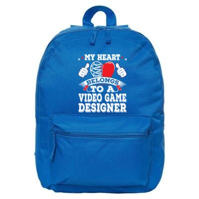 My Heart Belongs To A Video Game Designer Valentines Day Gift 16 in Basic Backpack