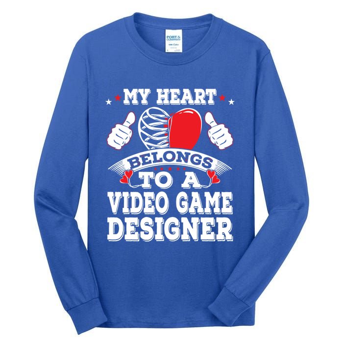 My Heart Belongs To A Video Game Designer Valentines Day Gift Tall Long Sleeve T-Shirt