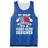 My Heart Belongs To A Video Game Designer Valentines Day Gift Mesh Reversible Basketball Jersey Tank