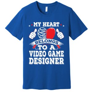 My Heart Belongs To A Video Game Designer Valentines Day Gift Premium T-Shirt