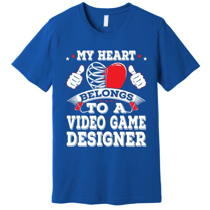 My Heart Belongs To A Video Game Designer Valentines Day Gift Premium T-Shirt