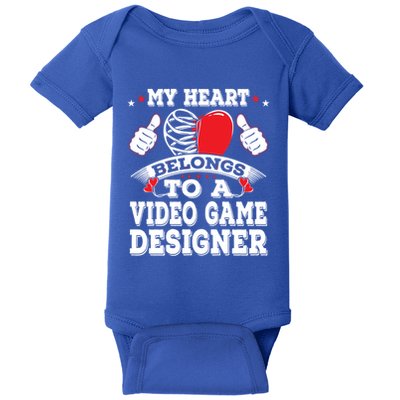 My Heart Belongs To A Video Game Designer Valentines Day Gift Baby Bodysuit