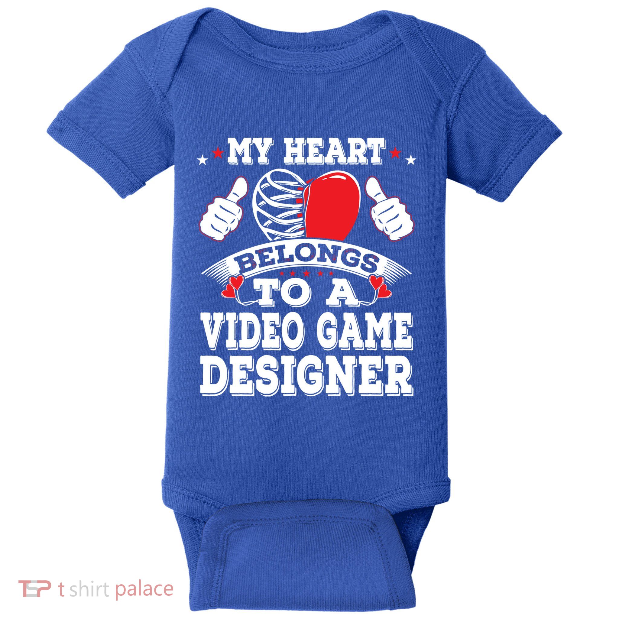 My Heart Belongs To A Video Game Designer Valentines Day Gift Baby Bodysuit