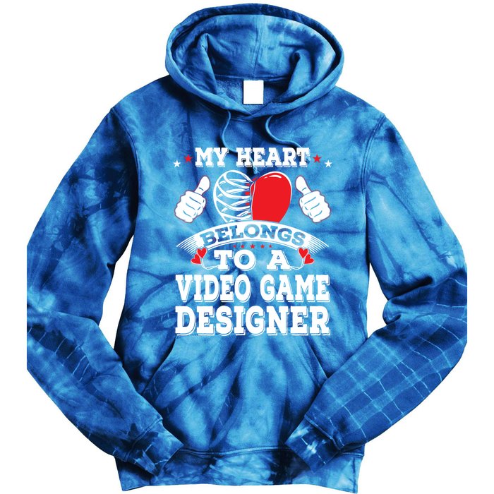 My Heart Belongs To A Video Game Designer Valentines Day Gift Tie Dye Hoodie