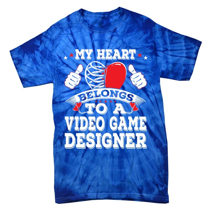 My Heart Belongs To A Video Game Designer Valentines Day Gift Tie-Dye T-Shirt