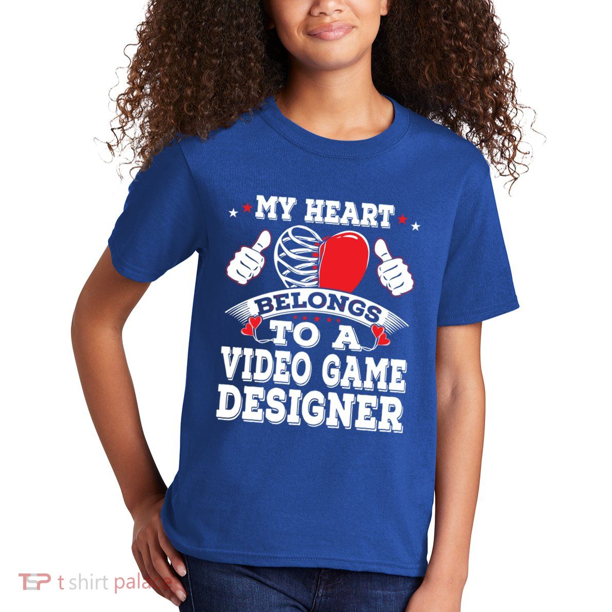 My Heart Belongs To A Video Game Designer Valentines Day Gift Kids T-Shirt