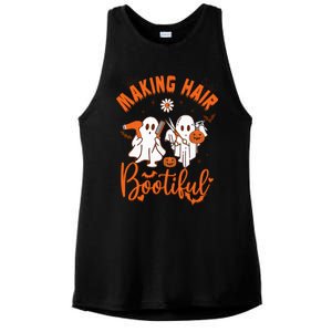 Making Hair Bootiful Funny Scary Ghost Hairdresser Halloween Ladies PosiCharge Tri-Blend Wicking Tank